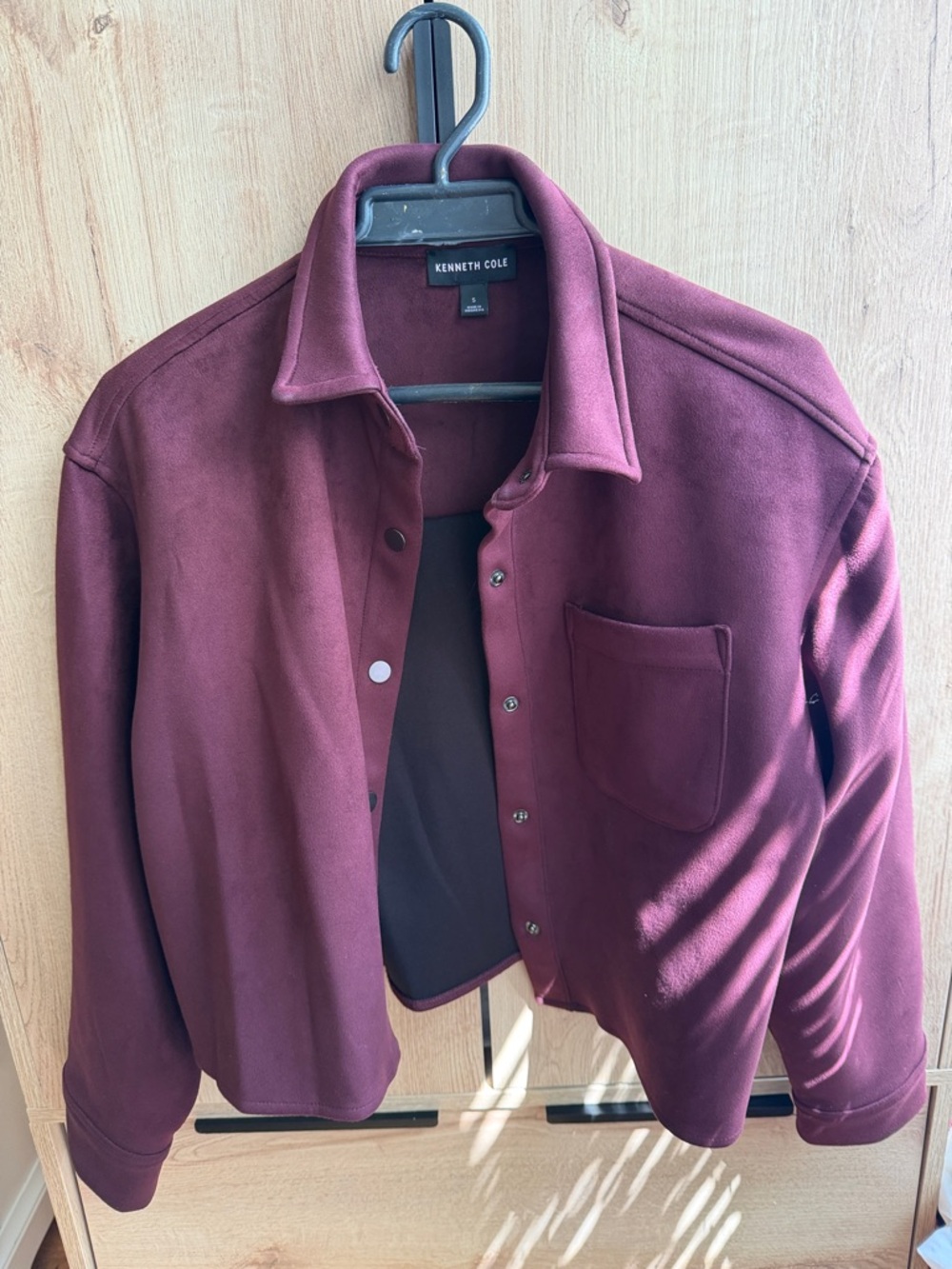 Kenneth Cole Men's Burgundy Lightweight Shirt Jacket